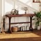Narrow Vintage Console Table Open Shelf for Living Room and Entryway